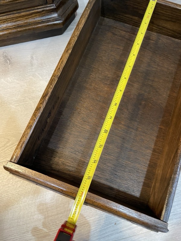 Vintage Ethan Allen Royal Charter Jacobean Oak Octagonal Side Table 1980s Rare gallery