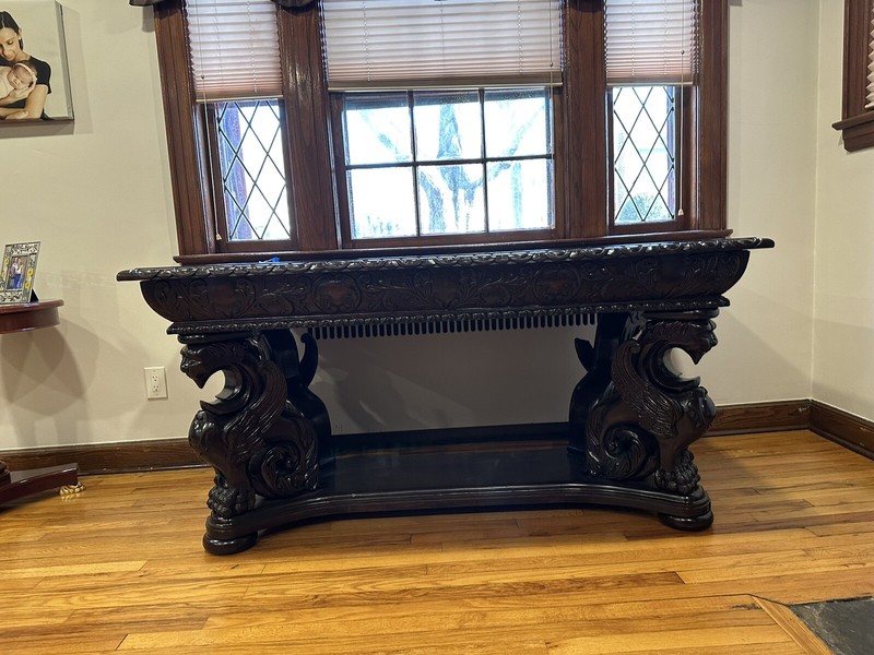 Mahogany Griffin Library Table attributed RJ Horner Circa 1900’s