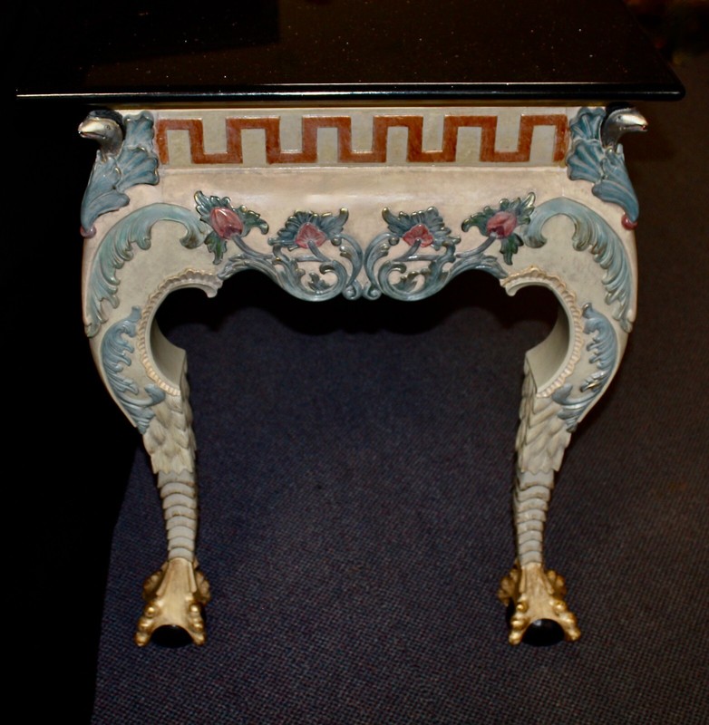 VENETIAN CONSOLE CREATED WITH BIRD THEME. Bird Heads In Corners; Webbed Toe Feet gallery