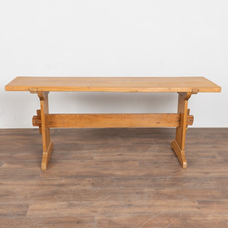 19th-Century Swedish Pine Console Table with Trestle Base gallery