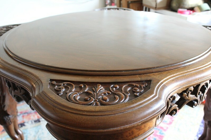 Rare 1920s Novelty Wood Carved Flapper Girl Table, by Amfurnoco gallery