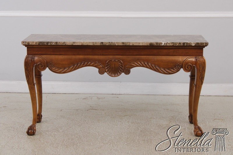 L73134: CENTURY Chippendale Style Marble Top Console Table gallery