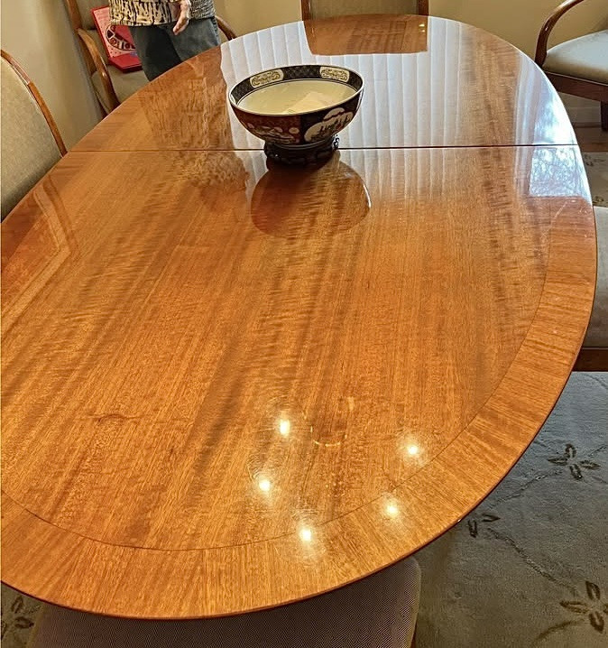Vintage Henredon French Empire Style Extension Dining Set Brazilian Wood, Brass
