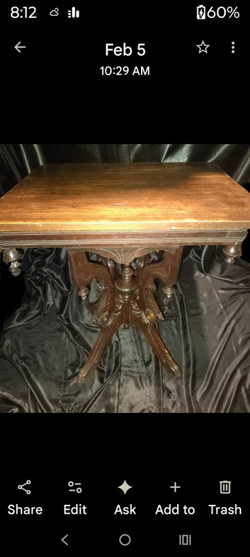 Victorian Aesthetic Period Parlor Table ~Ca.1880 gallery