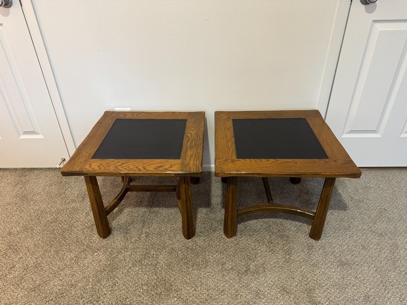 Antique A. Brandt Arts & Crafts Oak Slate Tables – Set of 3 gallery
