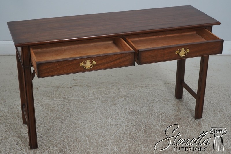 72953: HENKEL HARRIS Walnut 2 Drawer Console Table gallery