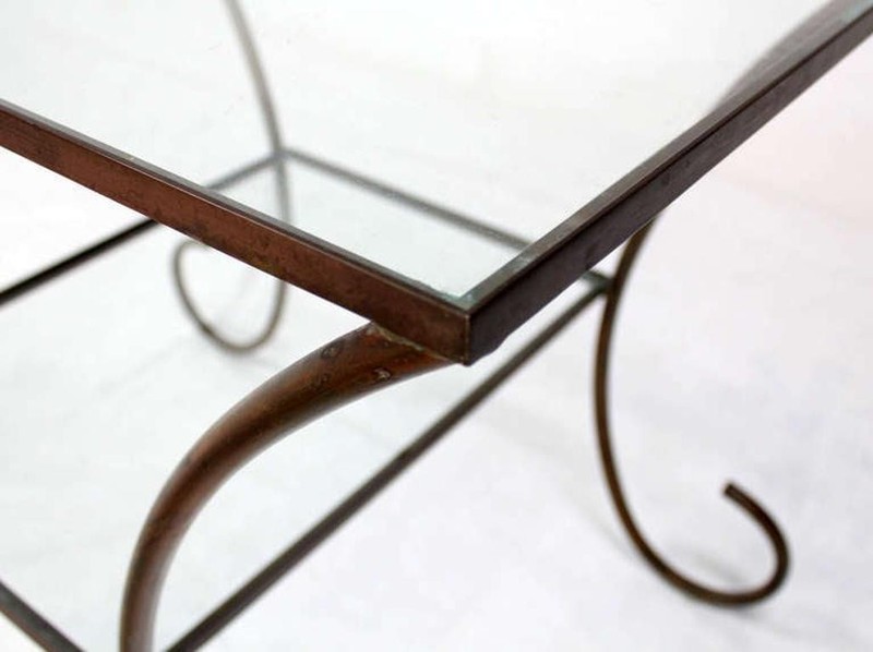 Large Deco Style Solid Brass Serving Console Hall Table circa 1930s Nice Patina gallery