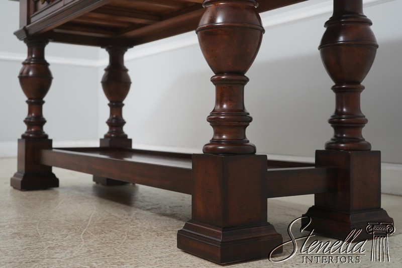 72314: HENREDON 3 Drawer 2 Tier Marble Top Console Table gallery