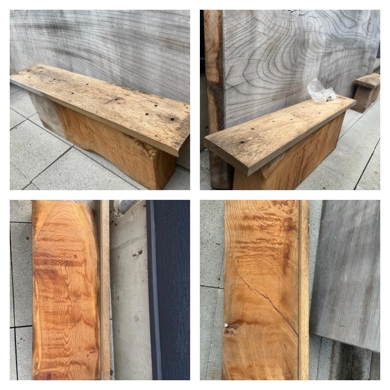Zelkova Wood Table With Legs Unused Japan 65cm (25.6in) gallery
