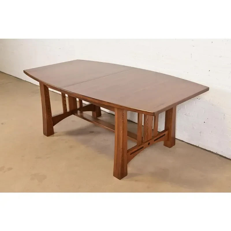 Stickley Style Mission Oak Extension Dining Table, Newly Refinished gallery