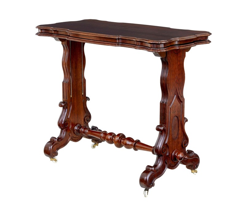 19TH CENTURY VICTORIAN WALNUT METAMORPHIC SERVING TABLE gallery