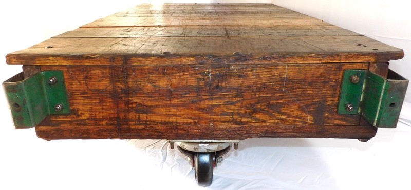 Restored Vintage Fairbanks 5.5' Railroad / Factory Oak & Cast Iron Utility Cart gallery