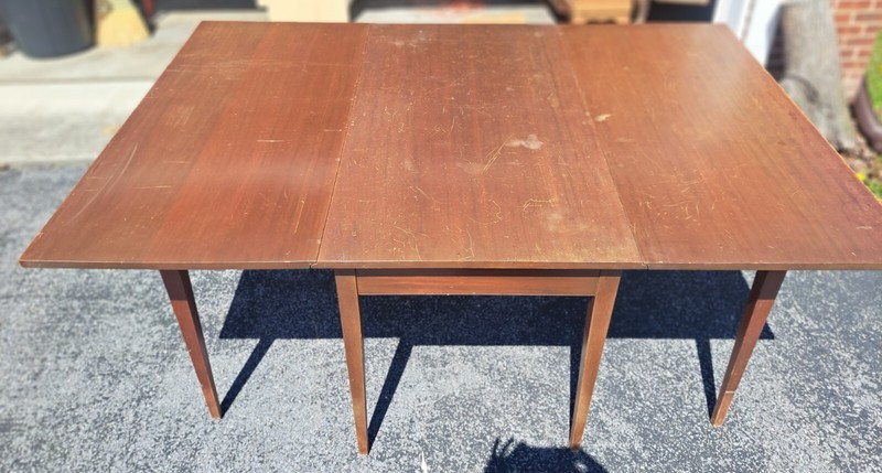 Vintage Gate Leg Drop-Leaf Dining Table 8 legs SOLID WOOD! Maybe Henkel Harris?