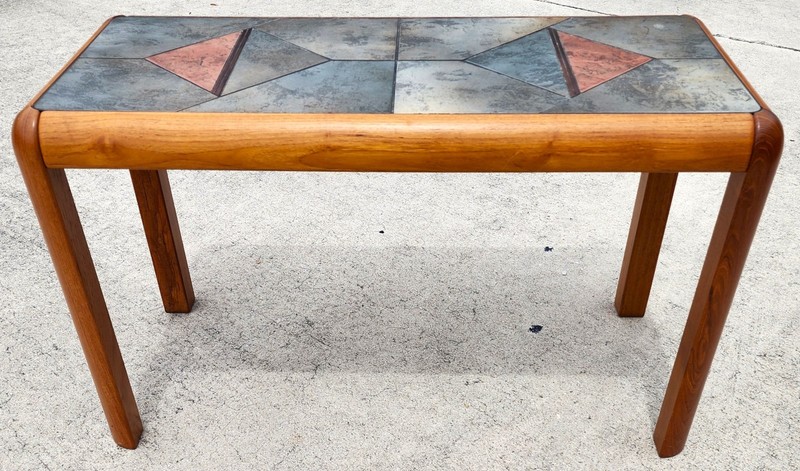 MCM Gangsø Møbler Slate Tile & Teak Console Table 1970s Danish Modern gallery