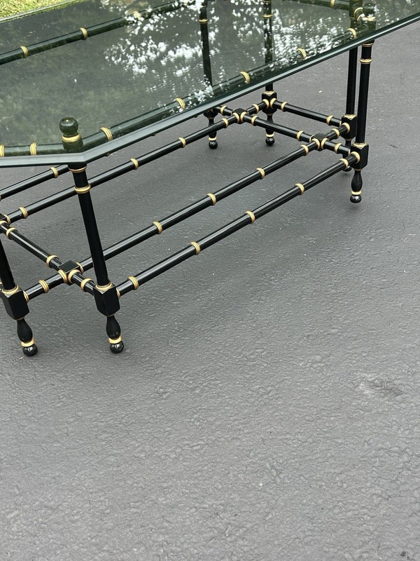 Kindel Faux Bamboo Glass Top Coffee Table Model 66-862 gallery