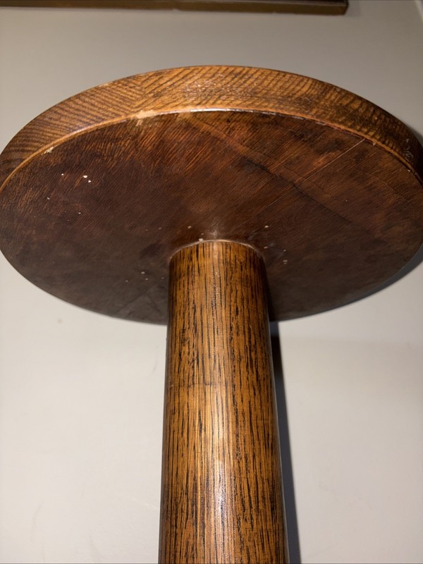 Antique Quarter Sawn Oak Pedestal Plant Fern Stand Jamestown NY 33 1/2" gallery