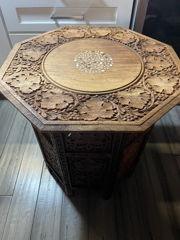 Vintage Anglo Indian Octaganal Side Table