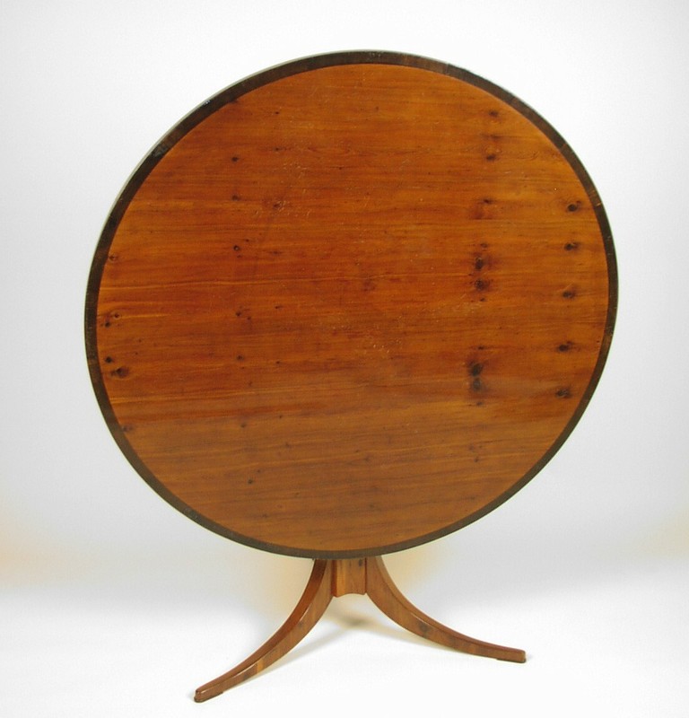 Biedermeier Yew Wood Center Table on Elegant Tripod Base gallery