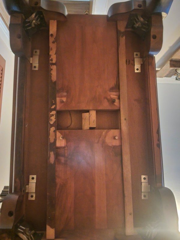 Vintage Solid cherry queen anne tea table with pull out boards gallery