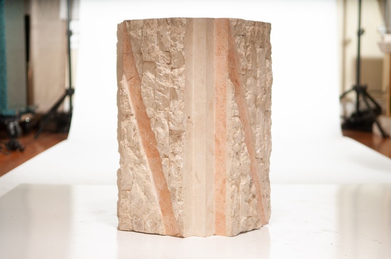 1980’s PostModern Tessellated Mactan Table Stone Magnussen Ponte plant Pink
