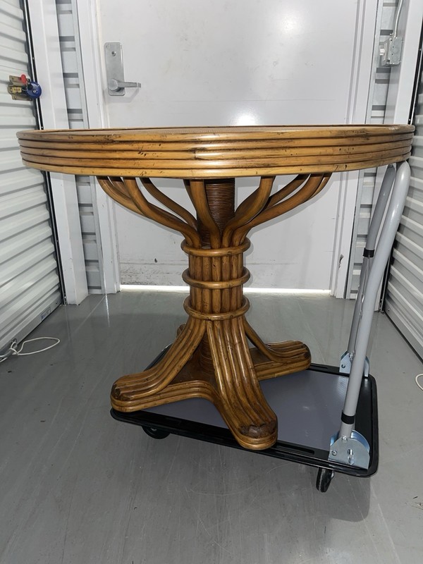 Vintage HTF Table Bamboo Lexington Cane Bistro Tommy Bahama Wood Kitchen Table gallery