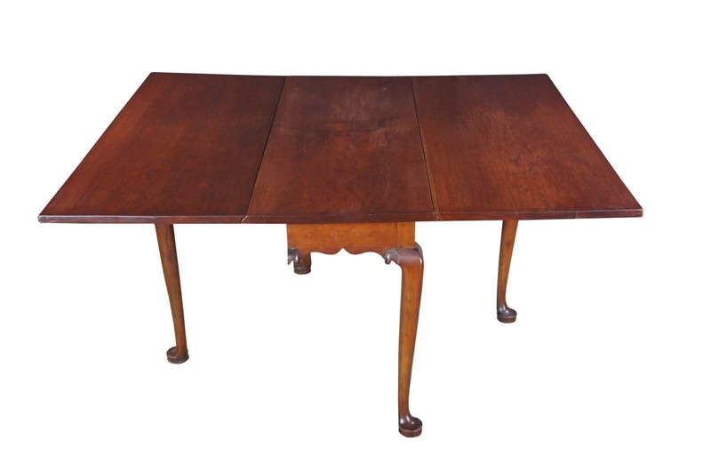 Antique 18th C. George III Solid Cherry Drop Leaf Dining Breakfast Table Console
