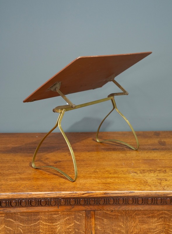 Vintage Drafting Table Desktop Tabletop Stand Brass Wood folding Music Art Desk gallery