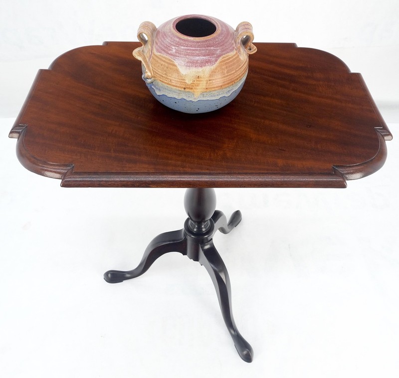 19th Century Tilt Top Inlayed Mahogany Center Breakfast Tripod Table MITN gallery