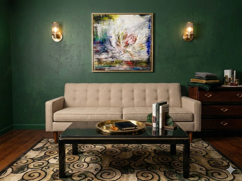 Black Lacquer Coffee Table, Mid Century, ORIGINAL