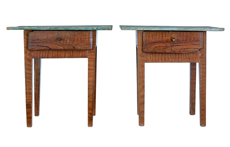 PAIR OF TRADITIONAL PAINTED SWEDISH SIDE TABLES