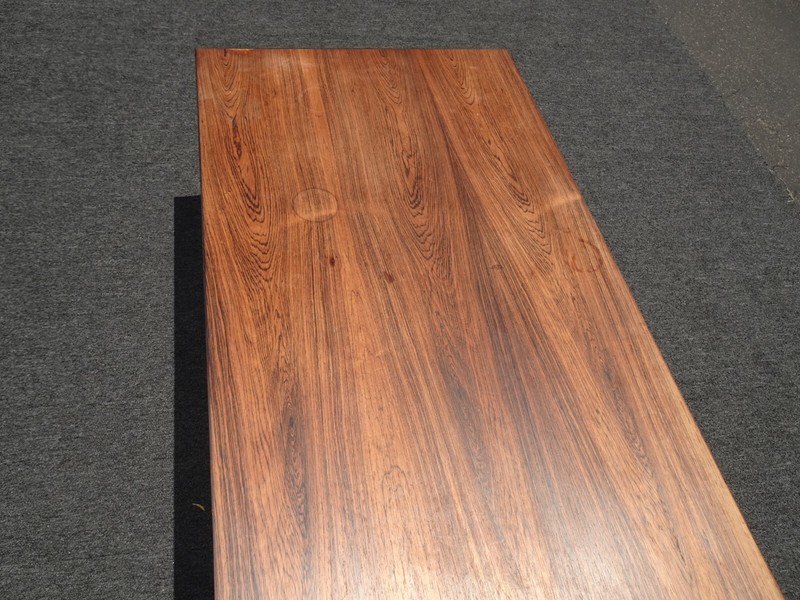 Vintage Mid Century Modern Teak Cocktail Coffee Table with a Chrome Base gallery