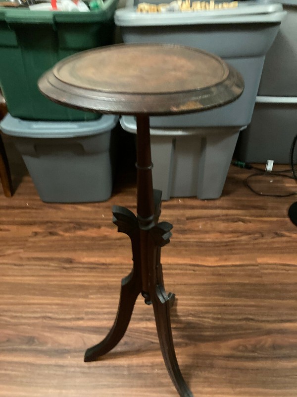 WALNUT Candle PLANT VICTORIAN Carved PEDESTAL stool 1890 Antique READ DETAILS gallery