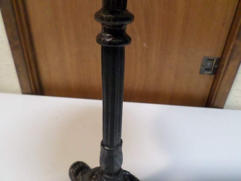 Beautiful Antique Marble & Cast-Iron Side Table/Plant Stand w/Antique Gold Trim gallery