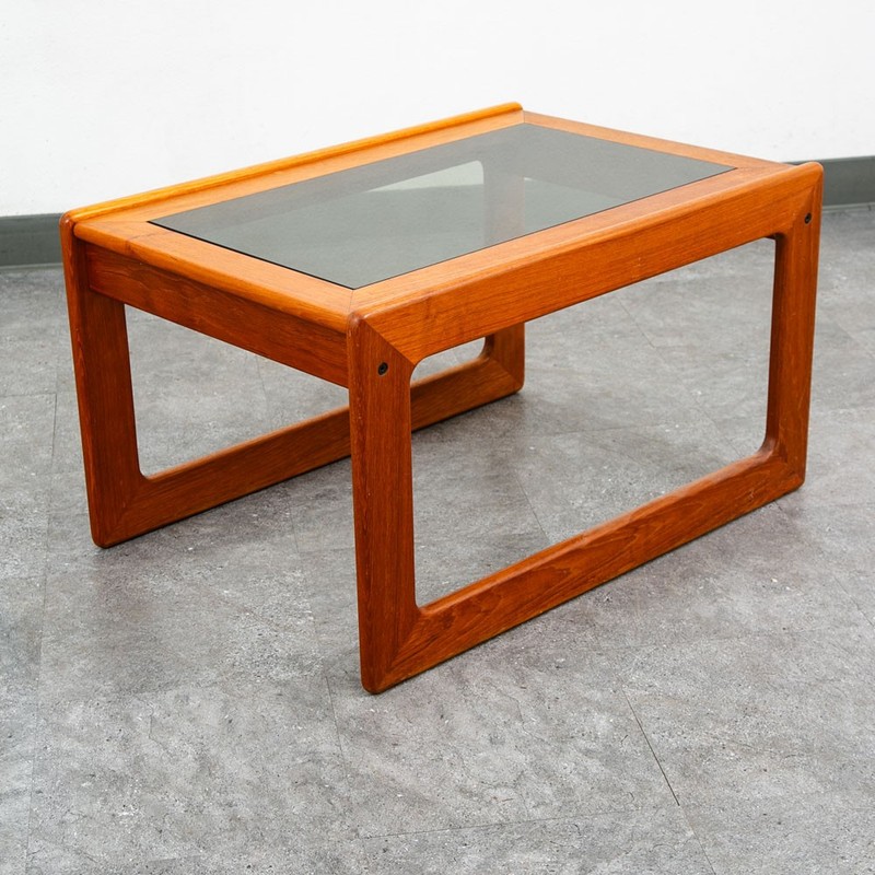 Mid Century Danish Modern End Table Teak Glass Side Nightstands Komfort Mcm gallery