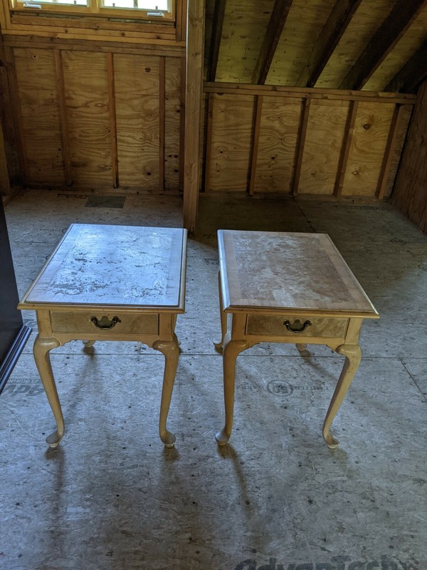 French Country side tables (pair) by Heckman