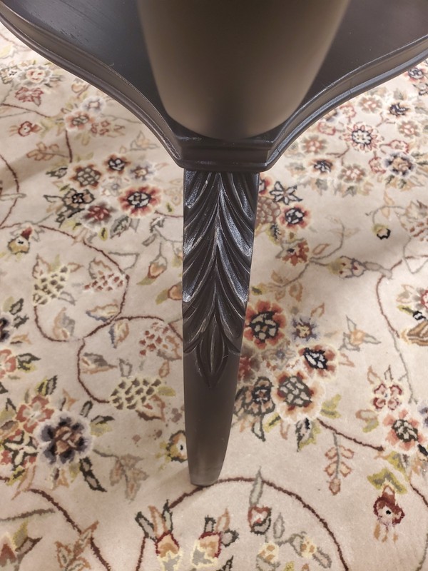 Antique Regency Refurbished Animal Print Artisan Side Table With Leather Top gallery