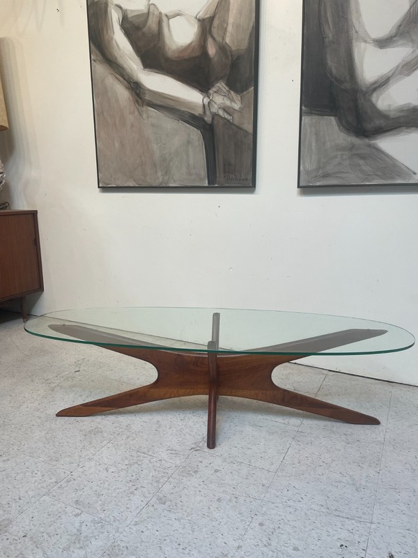 Adrian Pearsall for Craft Associates Mid Century Walnut Jacks Coffee Table gallery