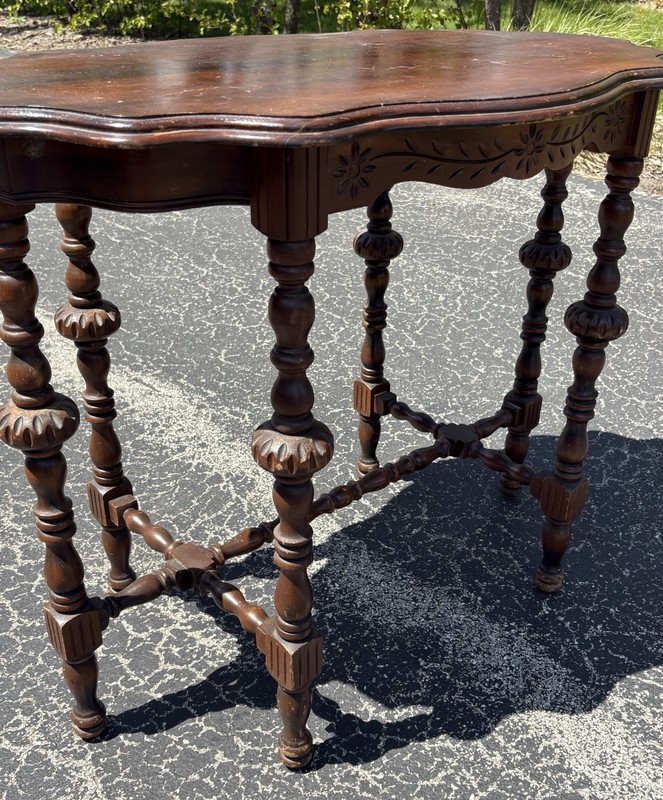 Antique Walnut Parlor Table - Edwardian Style gallery