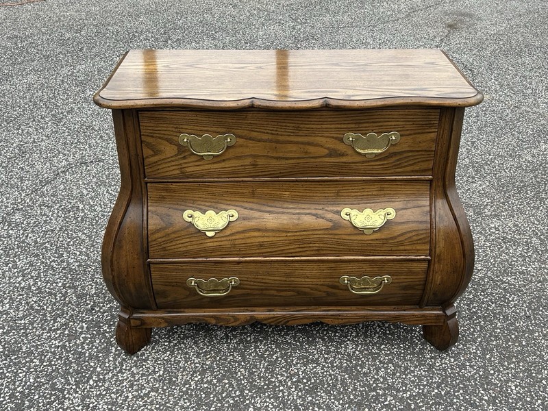 Baker Oak Dutch Bombe Chest Of Drawers