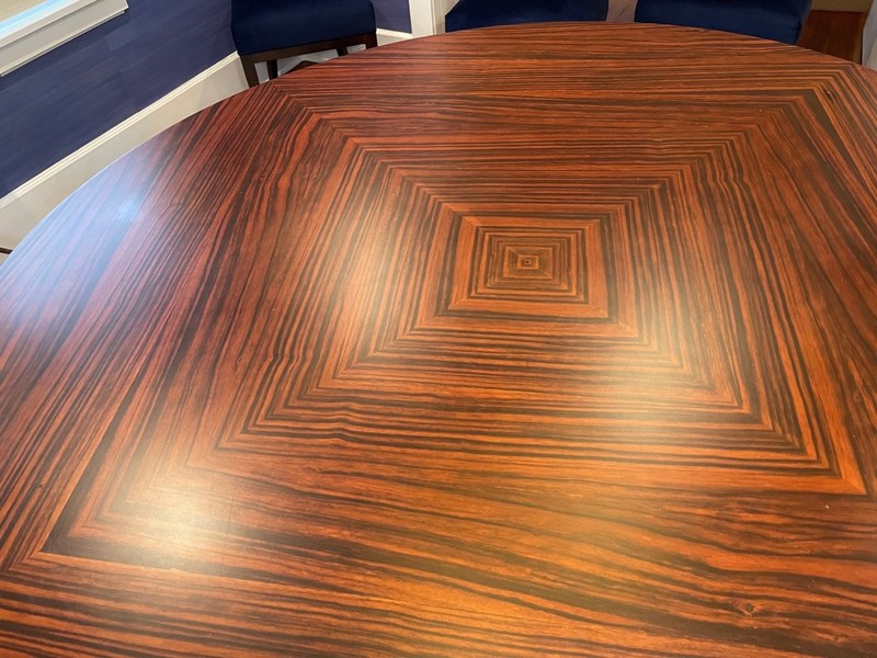 Vintage Art Deco Macassar Ebony Round Dining Table gallery