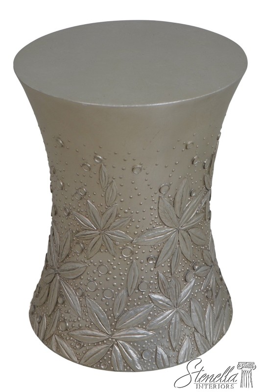 69916: BAKER Silver Petal Drum Table Pedestal
