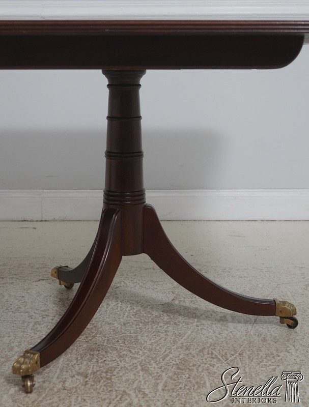 L60822: STICKLEY Regency Style Mahogany Double Pedestal Dining Table gallery