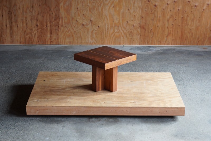 Milo Baughman Walnut Cruciform Side Table
