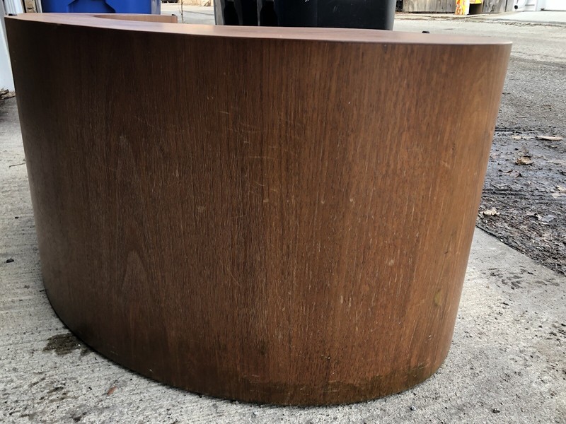1960s Mid-century Modern Biomorphic Walnut Apostrophe Comma Table By Kagan gallery