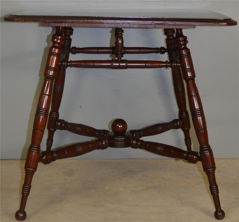 Antique Kitchen Table, Antique Oversize Parlor Stand Small Dining Table #17120 gallery