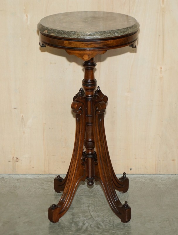EDITORS CHOICE MOST POPULAR FOSSIL MARBLE TOP ANTIQUE SIDE END LAMP WINE TABLE gallery
