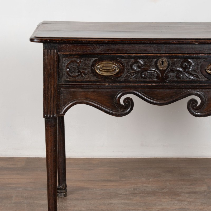 Late 18th Century English Carved Walnut Side Table with Drawer gallery