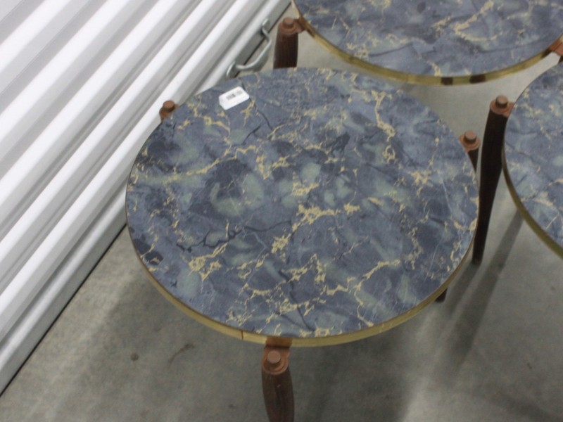 MCM Nesting Stacking Tables Faux Marble Spider Leg Set of Three gallery