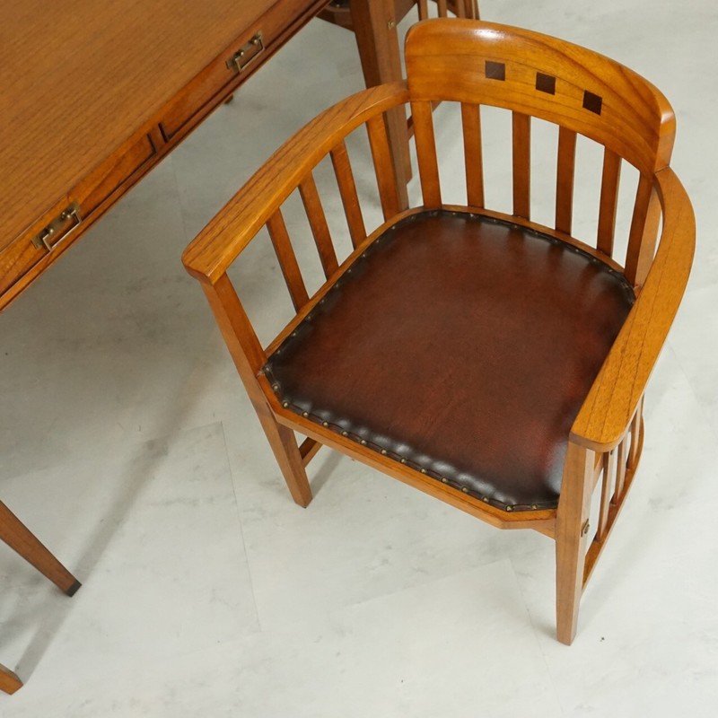 48 inch transitional Oak Corner Leg dining Kitchen table with 4 Chairs Set gallery