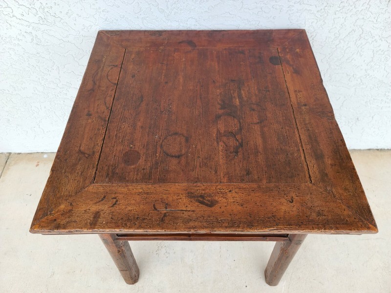 Antique Solid Wood Asian Chinoiserie 2 Drawer Side Occasional Lamp Table gallery